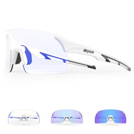 SCVCN Photochromic Cycling Glasses Mountain Bike Glasses for Men Women Frameless Sport sunglasses S142