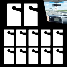 yorpyep 12 PCS Blank Parking Permit Hang Tag, DIY Handwritten Information Reusable and Wipeable Parking Sign for Car Rearview Mirror, Acrylic Anti-damage Hanging Pass Placards, for Most Cars (White)