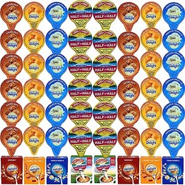 Coffee Creamer Singles Variety Pack Packaged by Bools, International Delight Mini Coffee Creamer & Mini Moo's 4 Flavor Assortment (48 Pack) for Home, Office, Coffee, Bar, Gift