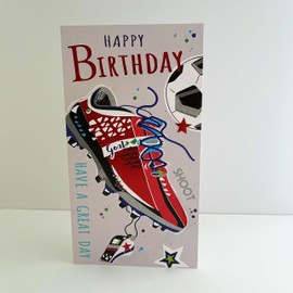 Jonny Javelin Football Boot Happy Birthday Card