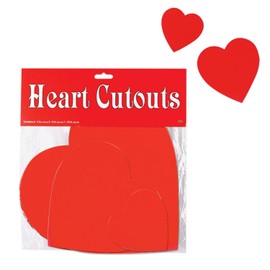 Beistle Printed Heart Cutouts Assorted Sizes (Red), Pack of 27