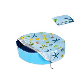Docuwee Foldable 31.5" Dog Pet Small Bath Pool Cover, Fit 31.5" Foldable Dog Swimming Pool, Washable Waterpoof and UV Protection Pool Cover with Cute Pattern (Small(31.5"x7.9"))