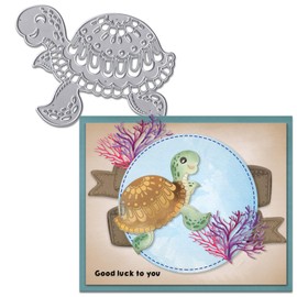 LANGFON Sea Turtle Cutting Die Marine Theme Die Cuts for Card Making Cute Marine Life Turtle Die Cut for Sea Theme Invitation DIY Scrapbooking Photo Album Card Craft Decoration Stencil Template Tool