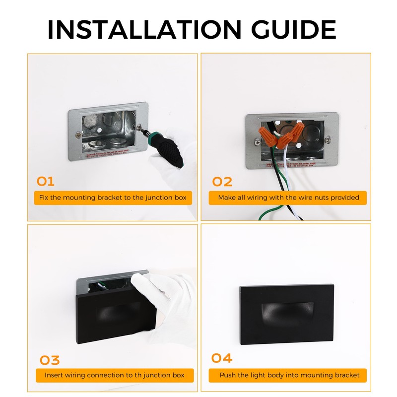 CLOUDY BAY 120V Dimmable LED Indoor Outdoor Step Light,3000K Warm