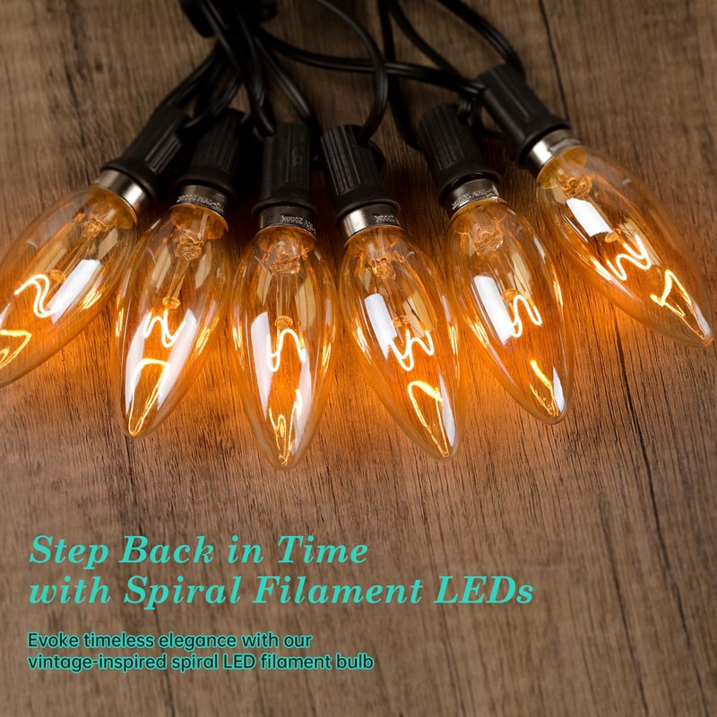 E12 Candelabra Light Bulbs 20W 25W Replacement, Super Thin Filament