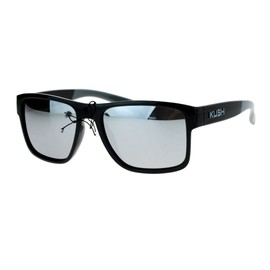 Kush Mens Color Mirror Rectangular Plastic Sport Sunglasses Grey