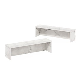 Furinno Helena Kitchen Counter Stackable Organizer Shelf, Set of 2, 23-Inch, Marble White