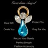 Guardian Angel Brooch, December Birthstone, Angel Badge with Blue Topaz