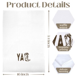 BYRFIIEU Western Cowboy Cowgirl Kitchen Towels Set of 2, Cowgirl Cowboy Gifts Dish Tea Towels for Kitchen Decor, Retro Western Boots Hat Decorative Hand Towel for Bathroom, 16x24 Inches