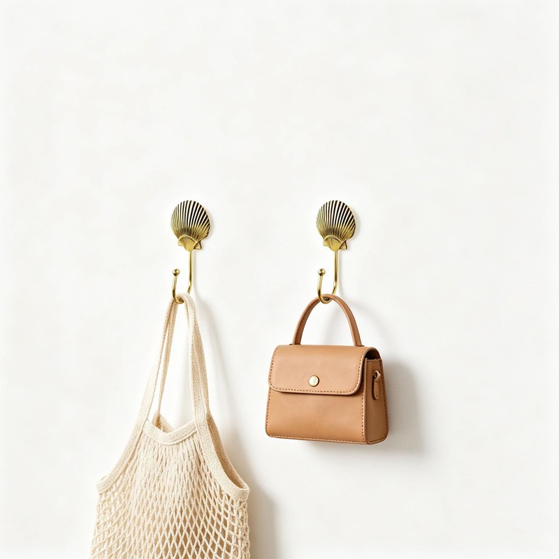 ZH-ZHENGHENG Seashell Wall Hooks, Ocean Theme, Decorative, for Beach or
