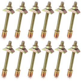 Tandefio 12 Sets Bed Frame Hardware Connector Kit M8x100 mm Panel Furniture Wardrobe Four-in-one Connectors Fittings, Bed Assembly Fasteners Bolts Nuts Threads Half Moon Spacers