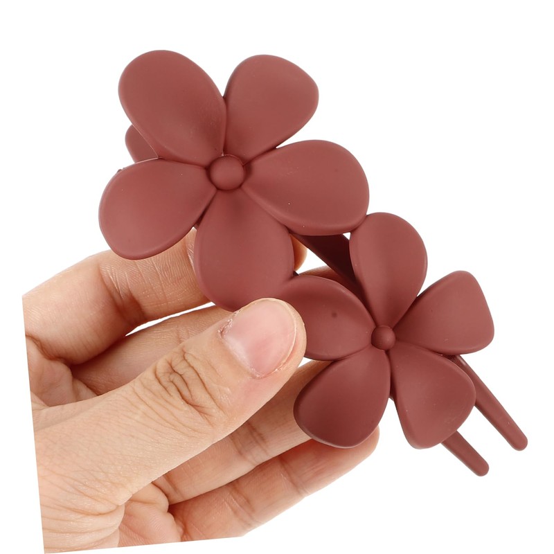 Healvian 2pcs Floral Hair Clips for Women Durable Duckbill Design