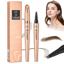 3D Magic Eyebrow Pencil, Waterproof, Microblading Eyebrow Pencil, Magic Eyebrow Pencil with 4 Micro Fork Tips, Effortlessly Creates Natural Looking Brows, Dark Brown