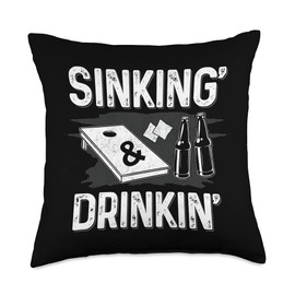 Funny Cornhole Beer-Lover Cornhole Board Cornhole Player Throw Pillow