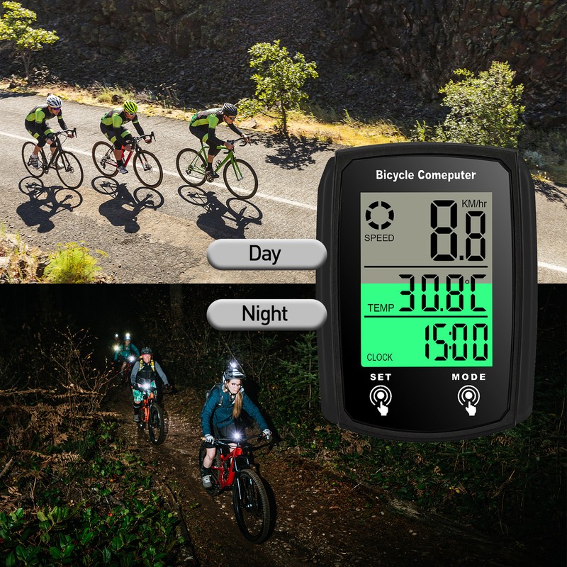 Wired Bike Computer 19 Functions Touch Bike Speedometer Odometer Waterproof