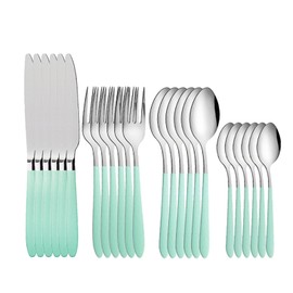 RETON 24 Stücke Nordic Besteck Set für 6 Personen, Edelstahl Besteck Gabel Messer Löffel Set, Camping Besteck Cutlery Set für Zuhause/Party/Restaurant, Besteck Spülmaschinenfest