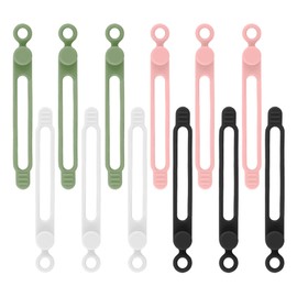 12Pcs Silicone Cable Ties, Reusable Cable Organizer, Multicolor Straps for Charging Cords