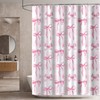 Hellmei Pink Bow Shower Curtain - Cute Shower Curtain Girly