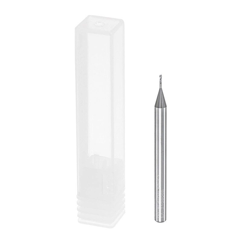 sourcing map Square Nose End Mill, 0.8mm Solid Carbide Long