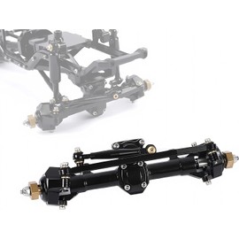 Pothyes 1/24 RC Aluminum Complete Front Axle for Axial SCX24 RC Crawler Upgrades (Black)