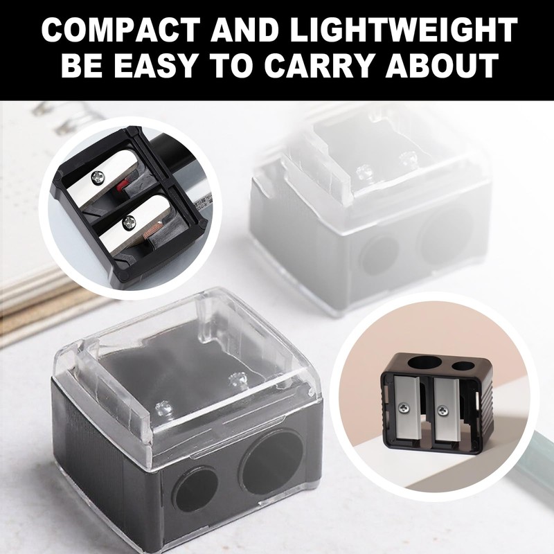 2 PCS Eyeliner Sharpener,2 Holes Makeup Sharpener,Compact Eyebrow Pencil Sharpener