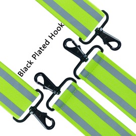 MELOTOUGH Tool Belt Suspenders Reflective Safety Suspenders With Fully Elastic 2 inch Wide Y back Heavy Duty Suspenders