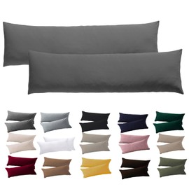 Soifox Seitenschläferkissen Bezug 40 x 145-2er Set Salbeigrün Kissenbezug mit Reißverschluss 100% Mikrofaser Resistent und Hypoallergen Kissenbezüge für Seitenschläferkissen