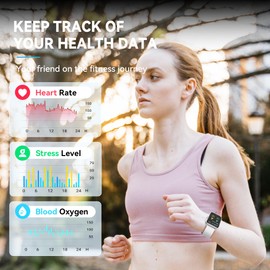 Woneligo Smart Watch for Women with Text and Call,Alexa Built-in,[24H Heart Rate Sleep Blood Oxygen Monitor],5ATM Waterproof,100 Sports Modes 1.8" Mens Watches for iOS&Android Birthday Gifts White