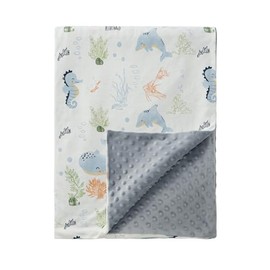usbettas Baby Infant Reversible Blankets with Cute Whale Prints, Breathable Soft Receiving Blanket Newborn Receiving Blankets for Crib Stroller