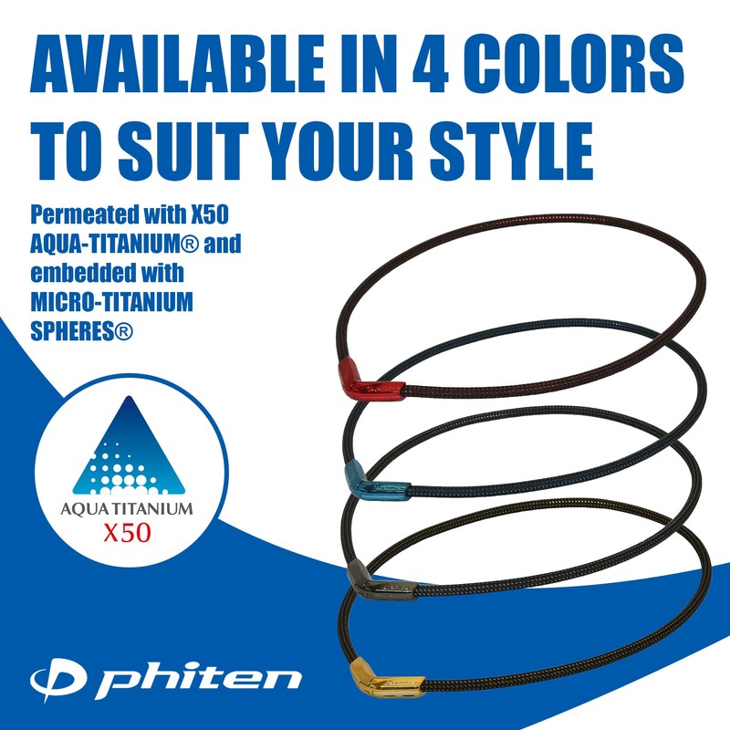 Phiten X50 Rakuwa Necklace, V-Type, red