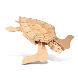 Puzzled Green Turtle Wooden 3D Puzzle Construction Kit