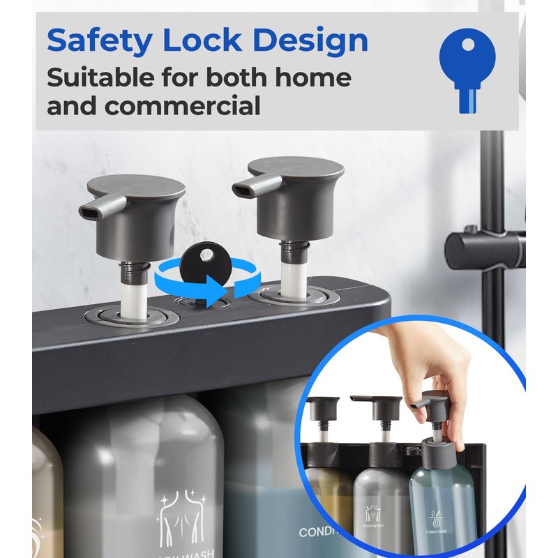 YWEHS Shampoo Dispenser for Shower Wall Mounted, Shower Soap Dispenser
