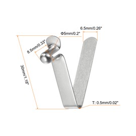 sourcing map 16pcs Single Button Kayak Paddle Snap Spring Clip 5x8.5x30mm 65Mn Spring Steel V-Shaped Hollow Lift Telescopic Locking Tube Pole Clips for Tent Umbrella Camping