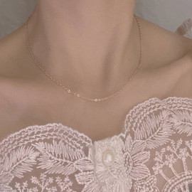 14k Necklace Daily Women’s Simple Chain Silver Necklace 41cm Rose Gold (Pink Gold) / 14k목걸이 데일리 여자 심플 체인 은 목걸이 41cm  로즈골드 (Pink Gold)