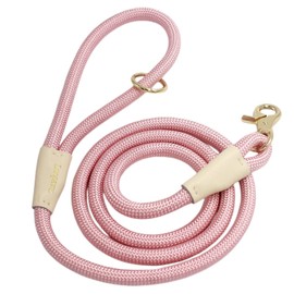 Lucpawz Lobster Snap Pet Leash 5FT, Special Strong Nylon Rope Dog Leash, Solid Color Rope Dog Lead for All Breeds（Pink, 5ft*10mm）