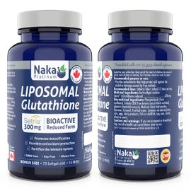 Naka Platinum LIPOSOMAL Glutathione - Setria Reduced Bioactive Form (Setria 300 mg)