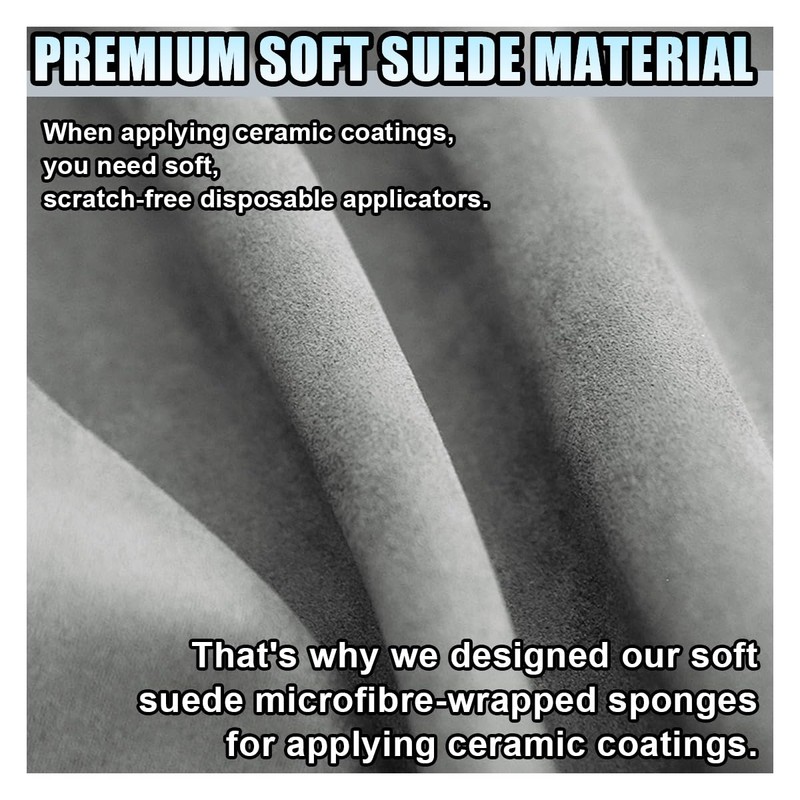Suede Microfiber Applicator Pad, Ceramic Coating Sponge Pad, Multi-Purpose Car