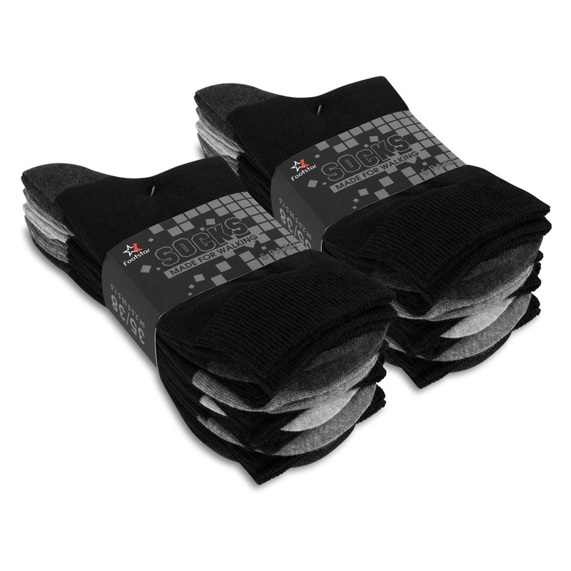 Footstar Cotton Socks Women’s and Men’s (10 Pairs) with Offset