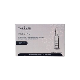 Valquer Laboratories Facial Scrub Ampoules Facial Serum Exfoliating and Repair At Night All Skin Types With Glycolic Acid and Aha Face Scrub - 5 Units x 2ml