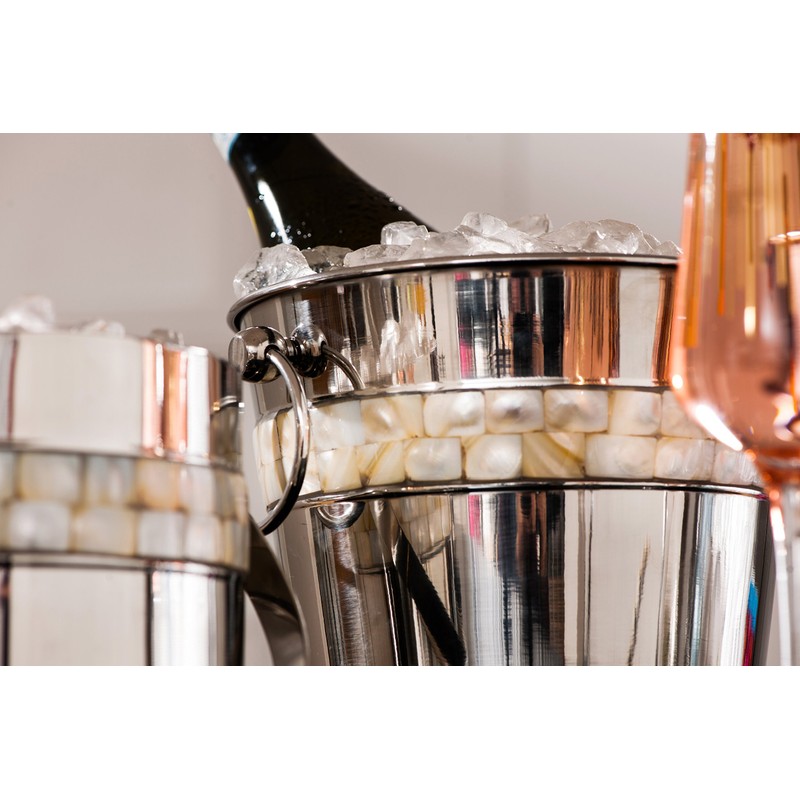 Premier Housewares Champagne Bucket with Mother of Pearl Inlay Design,