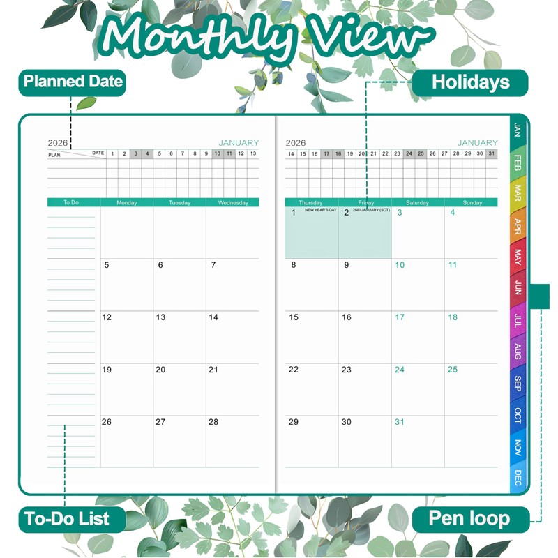 2026 A5 Week-to-View Diary (Jan 2026 - Dec 2026) –