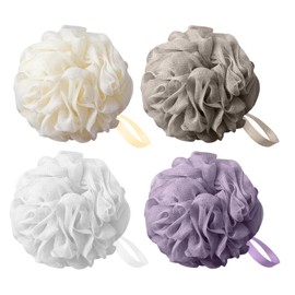 flintronic 4 Pack Loofah Shower Puff, 50g Bath Sponge, Soft Shower Pouf, Bath Loofah Men & Women, for Cleaning Body & Exfoliating Scrubber