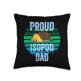 Funny Rubber Ducky Isopod Apparel & Accessories Retro Rubber Ducky Proud Isopod Dad Funny Pill Bug Throw Pillow, 16x16, Multicolor