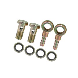 ACROPIX Banjo Bolt M12x1.5 8mm Banjo Bolt Hose Barb Fittings Brake Line Fitting Adapter with Copper Washers for Motorcycle Car (Set of 2) Car Parts