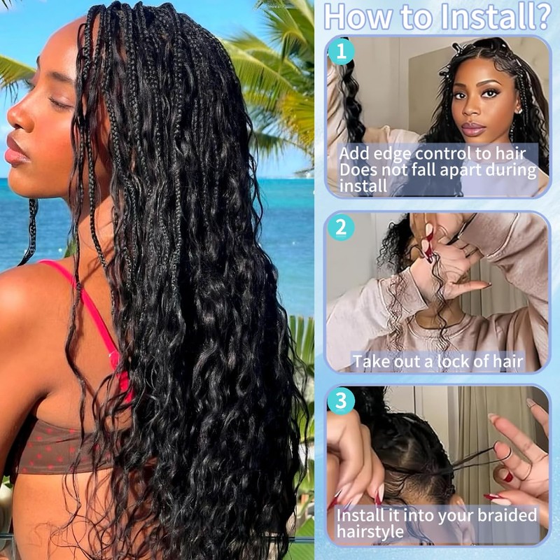 Human Braiding Hair for Boho Braids 16inch 100% human hair
