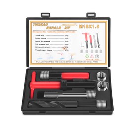 M18x1.5 Thread Repair Kit, 10 Pcs Helicoil Thread Repair Kit Thread Chaser Set, Portable Thread Metric Inserts Repair Kits Helicoil Thread Repair kit, Compatible Hand Tool Set for Auto Repairing