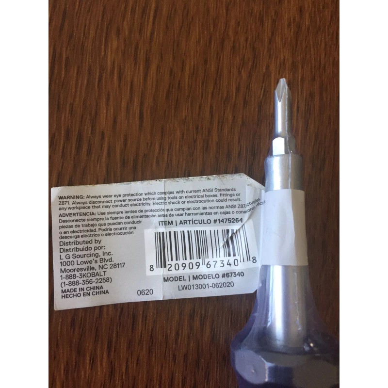 Kobalt 6 In 1 Screwdriver 1/4 in 5/16 in Nut