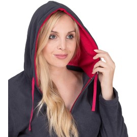 Sloucher Women's Fleece Suit, Warm Fleece Leisure Suit - charcoal, size: 52-54