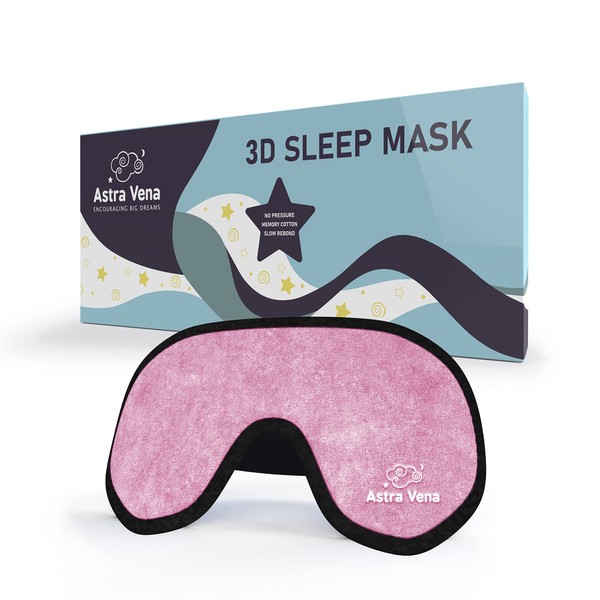 Sleep Mask for Kids with Blockout Light - Memory Foam 3D Contoured Eye Mask - Eye Cover & Travel Sleep Mask, Blindfolds for Kids, Girls, Boys (pink)