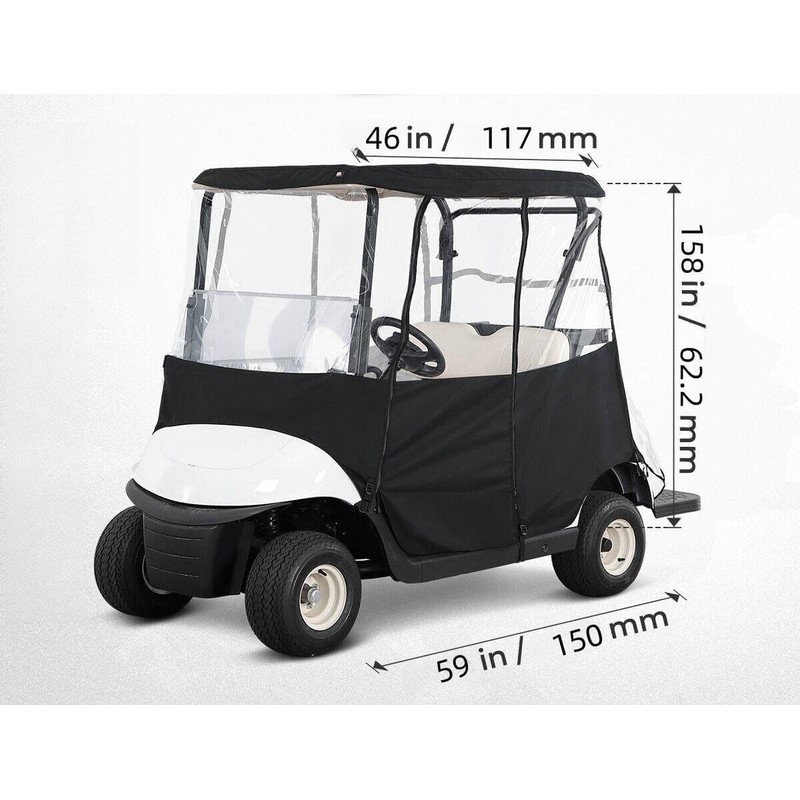 Anrgterg Golf Cart Enclosure 2 Passenger, Golf Cart Rain Cover